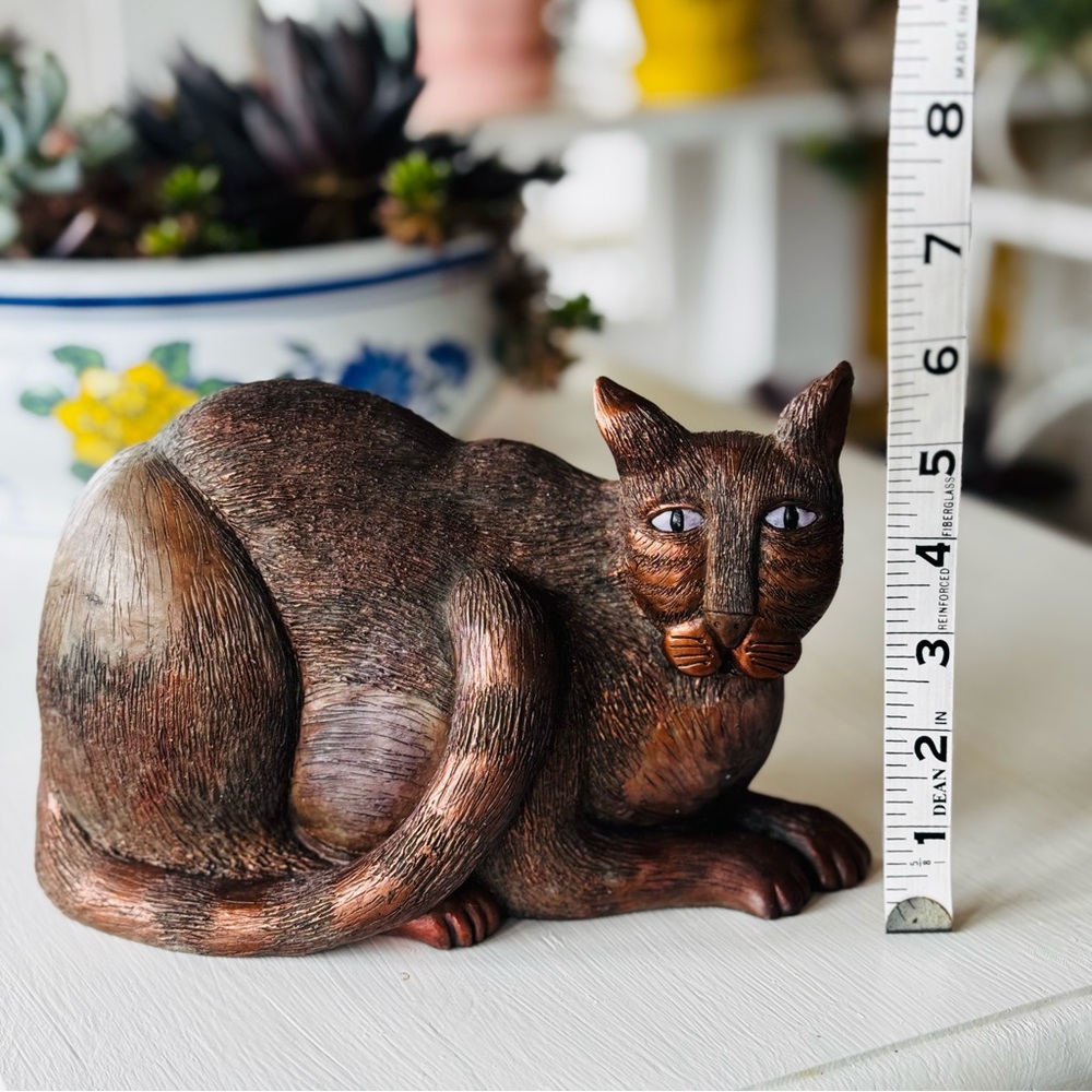 Marsha McCarthy Cat Figurine Metallic Brushed Resin, Ex Cond - Picture 2 of 4